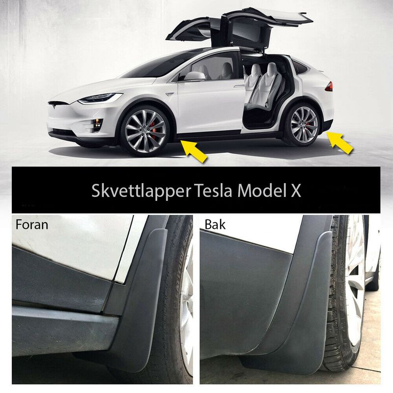 Skvettlapper Mud Flaps Tesla Model X 2016-2020