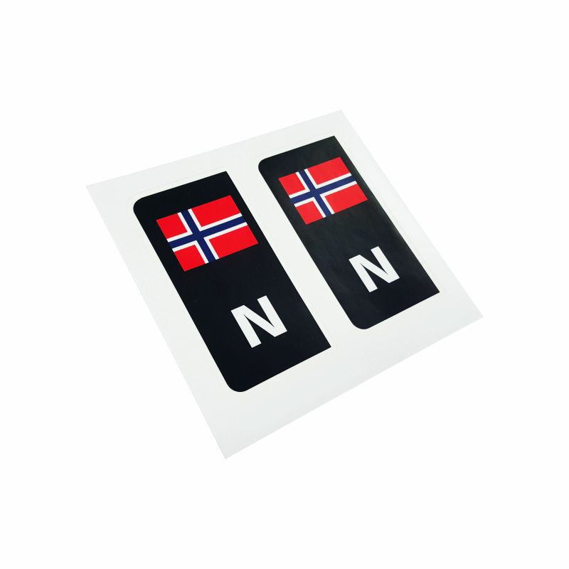 Norgesmerke (sort) til bilskilt -  2stk