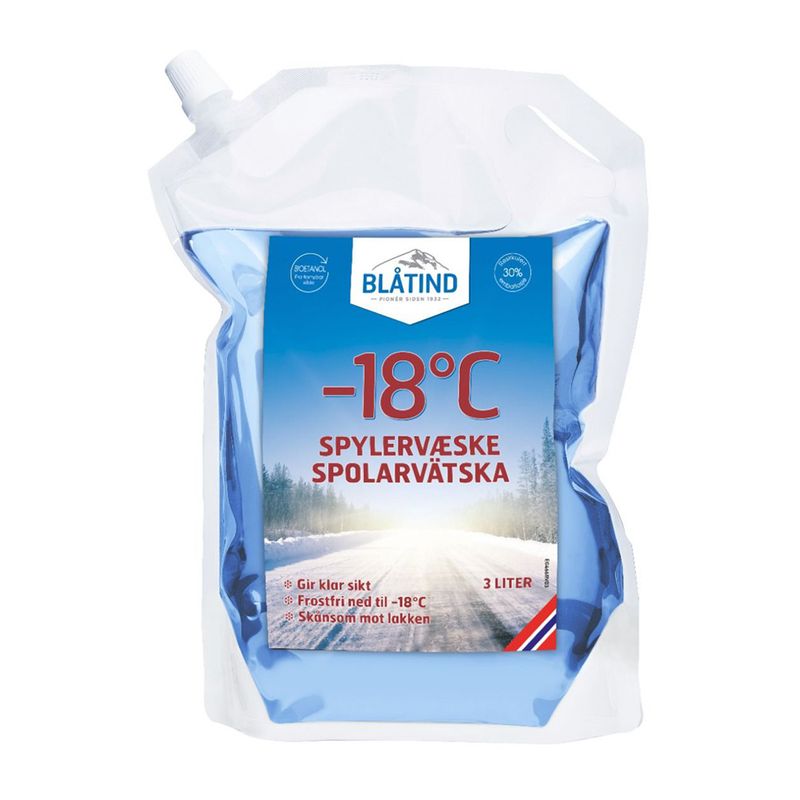 BLÅTIND Spylervæske 3L pose -18 grader